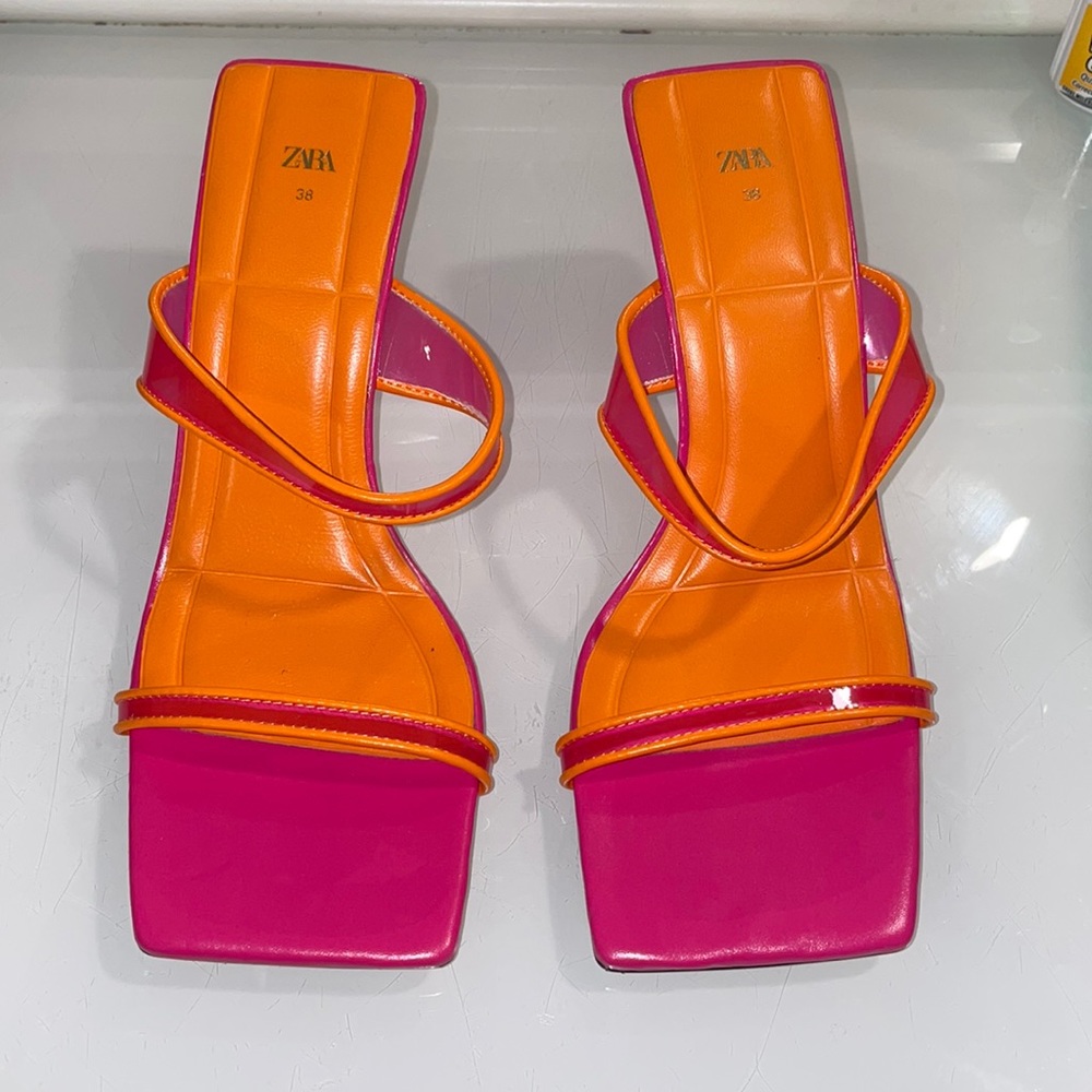 Zara color block heels